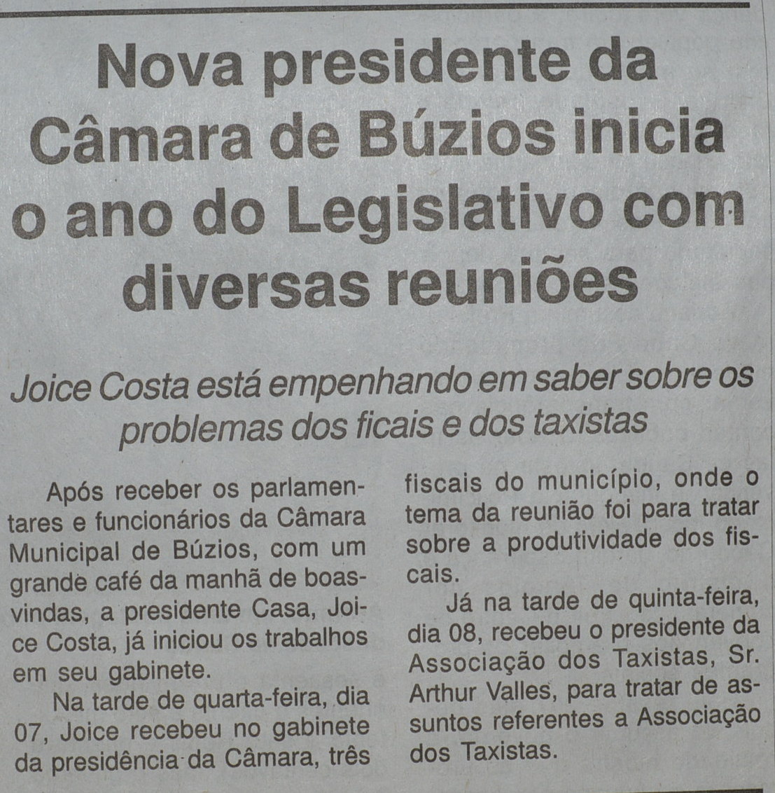 Jornal de Sábado_Nova Presidência Câmara de Búzios_09fev19