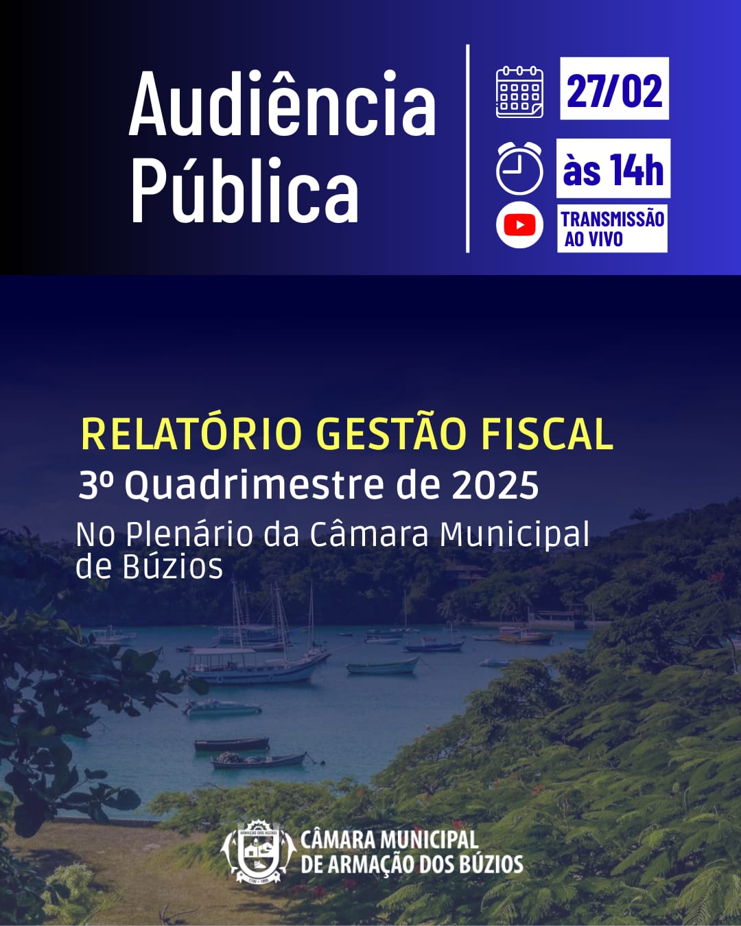 Audiência Pública de Apresentação do Relatório de Gestão Fiscal- 3ºquadrimestre de 2025