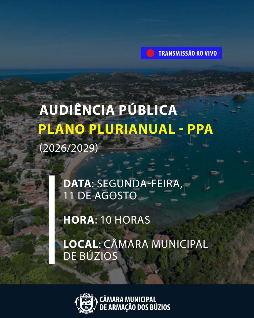 Câmara recebe Audiência Pública do PPA (2026-29)