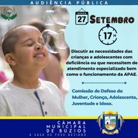 Audiência Pública vai discutir as necessidades de crianças e adolescentes com deficiência 