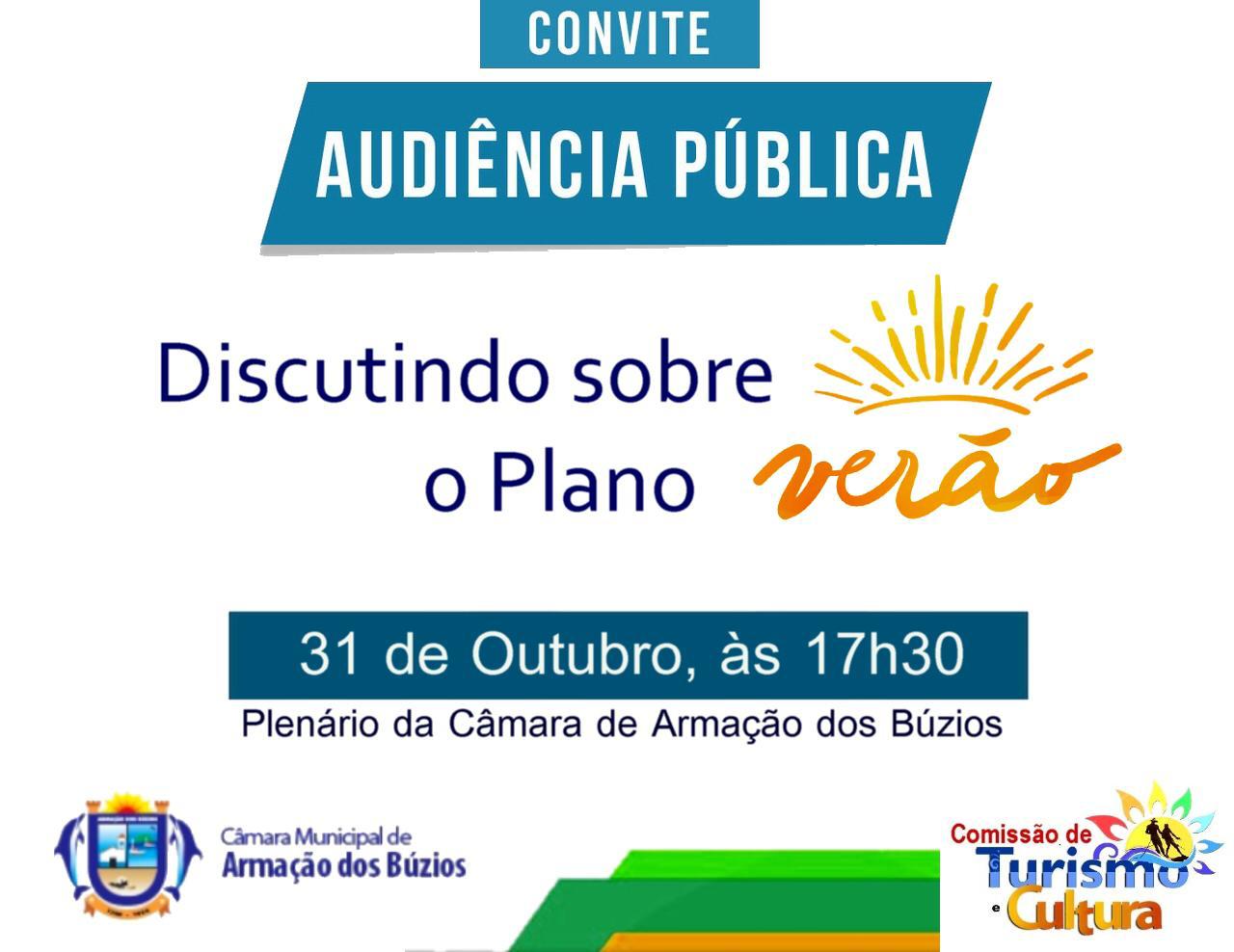 Audiência Pública Vai Tratar do Plano Verão