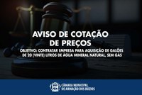 Aviso de Cotação de Preços - Água Mineral