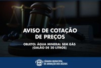 Aviso de Cotação de Preços - Água Mineral