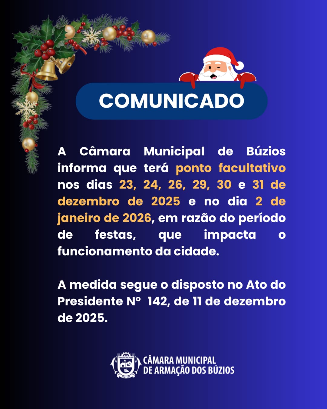 Aviso Ponto Facultativo