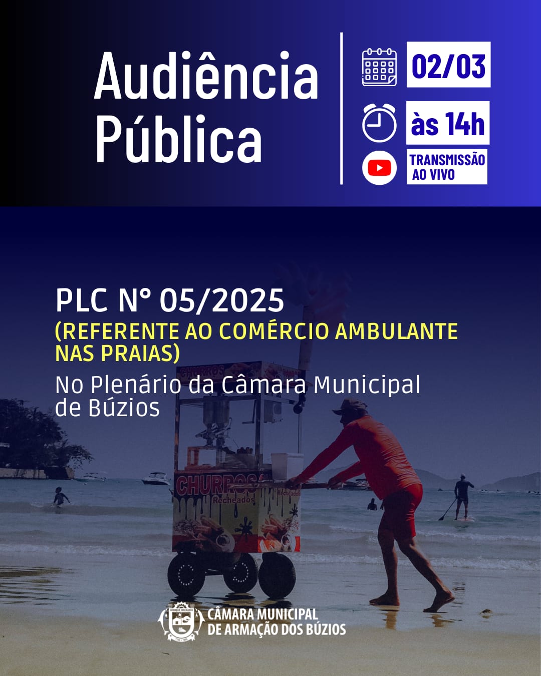 Câmara de Búzios realiza audiência pública sobre Comércio Ambulante nas Praias