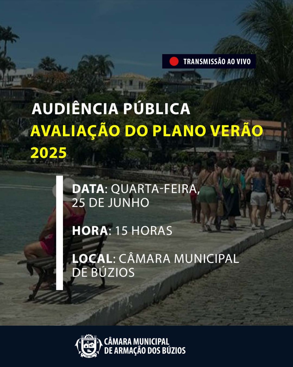 Câmara Municipal de Búzios convoca audiência pública para avaliar o Plano Verão 2025