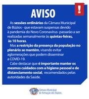 Câmara Municipal de Búzios Volta às Atividades de Forma Parcial