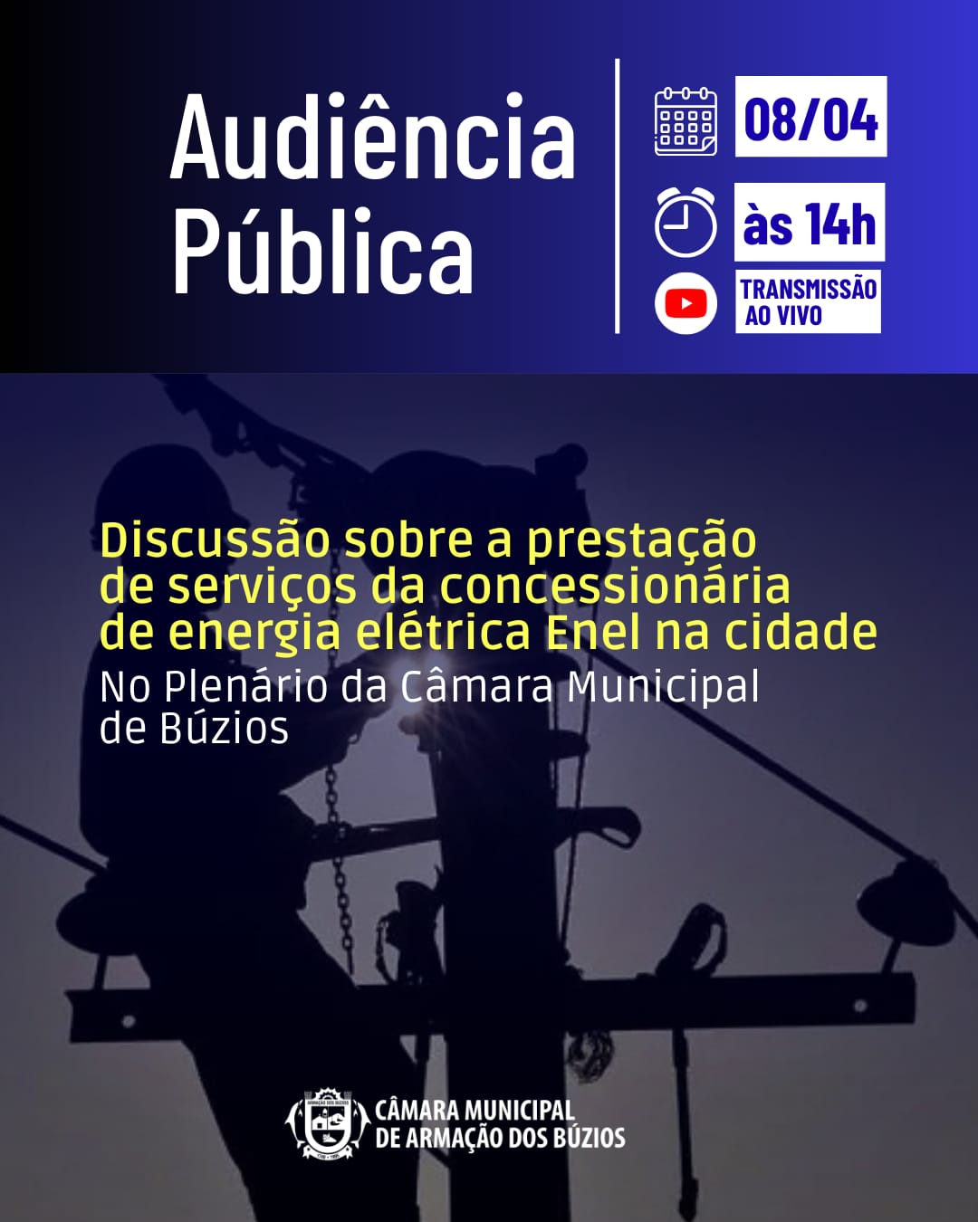 Câmara realiza audiência pública para discussão sobre prestação de serviços da Enel