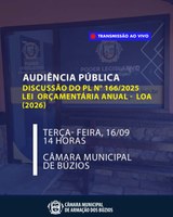 Câmara realiza audiência pública para discutir orçamento de 2026