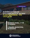 Câmara realiza audiência pública para discutir Plano Plurianual 2026-29