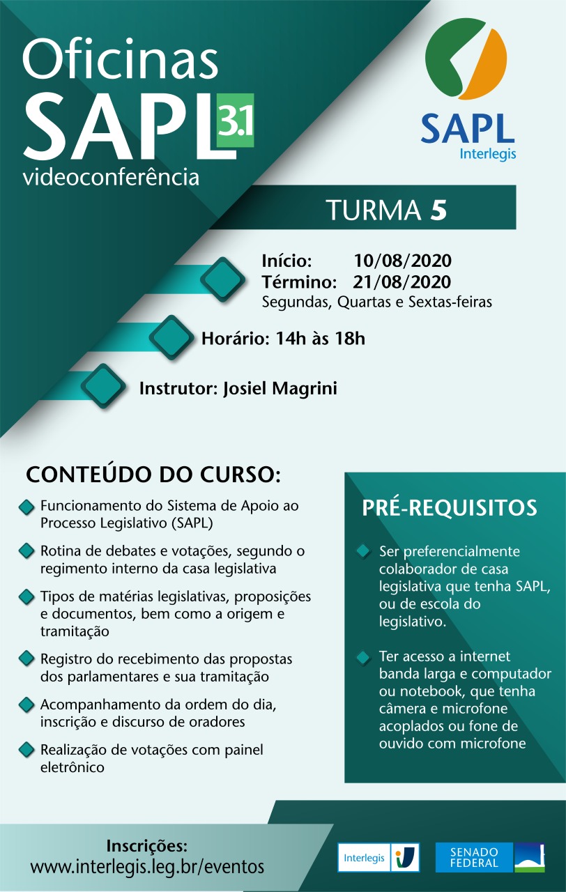 Interlegis Promove Oficina Sobre o Funcionamento do SAPL