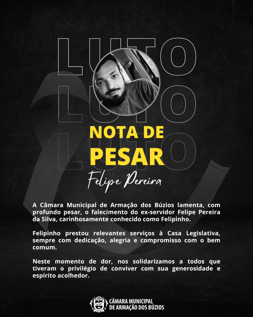 Nota de Pesar - Felipe Pereira da Silva