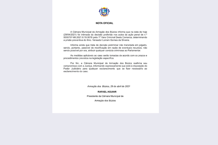 Nota Oficial