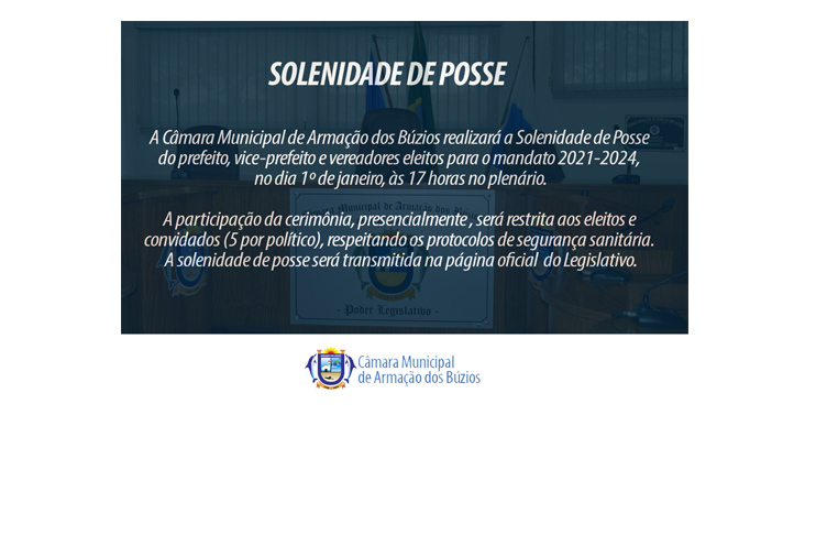 Cerimônia de Posse do Prefeito, Vice e Vereadores